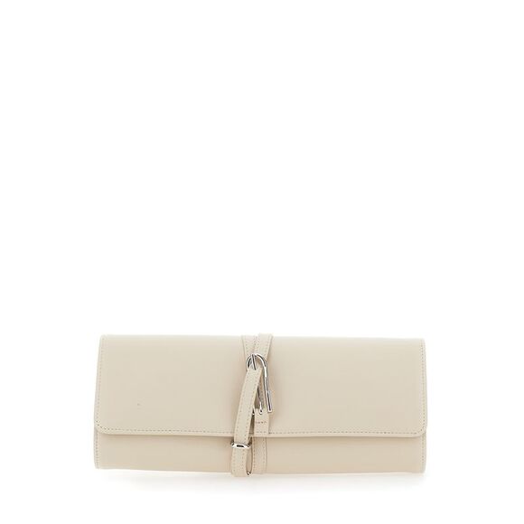 LIFFNER Handbags - Liffner Women White Clutch With Belt On The Front In Leather For Women